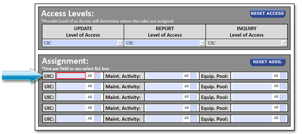 DPAS Roles Request Form - Assignment Section Three Sample of MU Roles Request Form