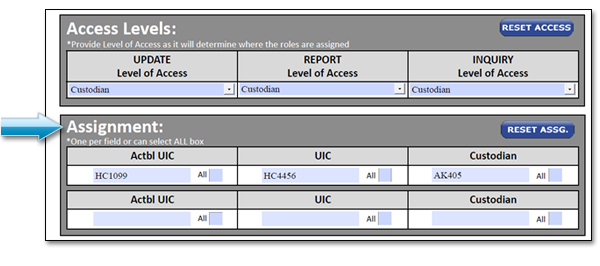 ELMS Roles Request Form - Assignment Section Three Sample of PA Roles Request Form